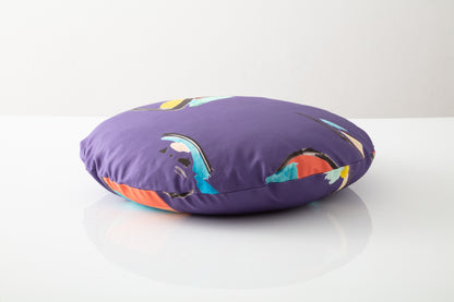 Purple Pod Circle Pillow