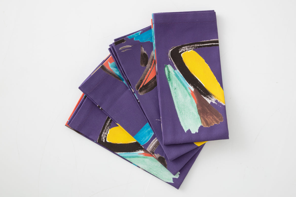 Purple Pod Napkins, Set of 4