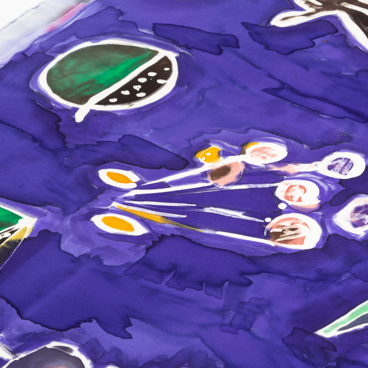 Hand-Painted Fruity Scarf