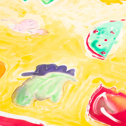 Hand-Painted Fruity Scarf