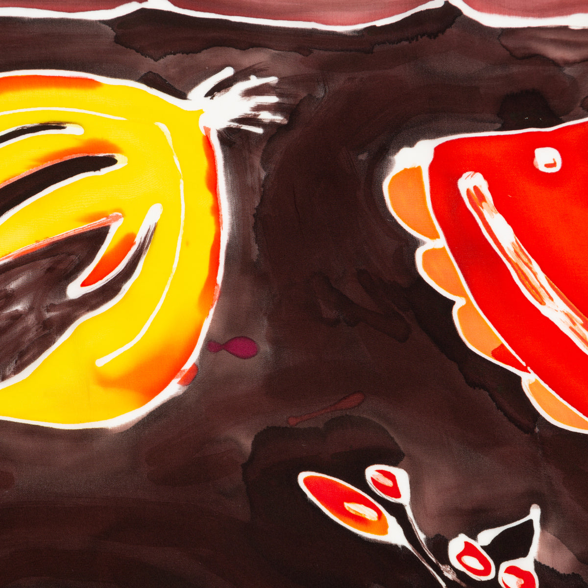 Hand-Painted Fruity Scarf