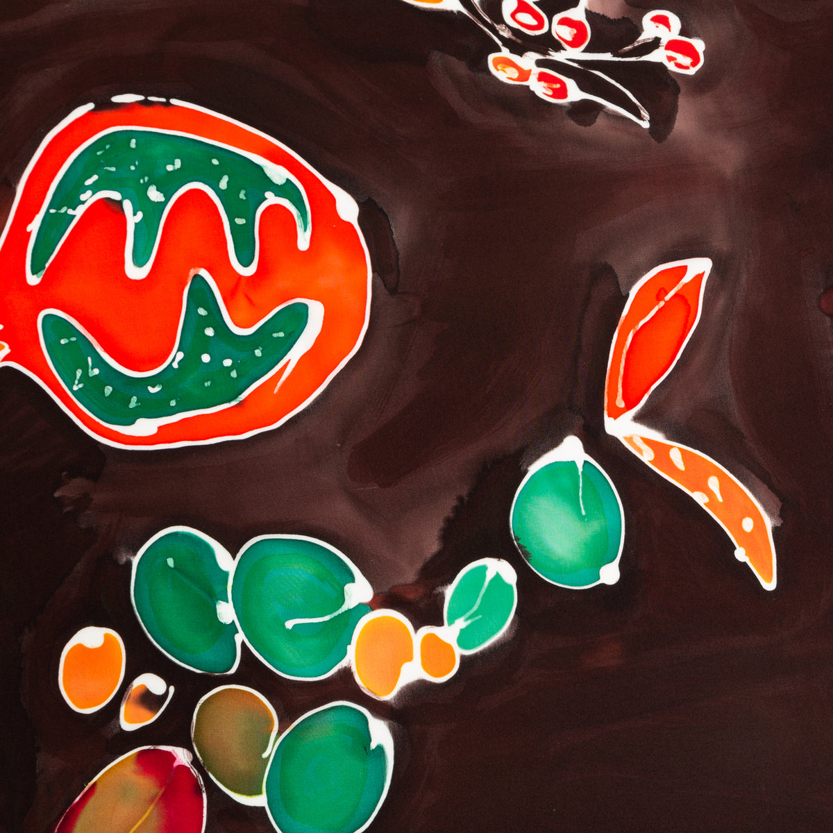 Hand-Painted Fruity Scarf