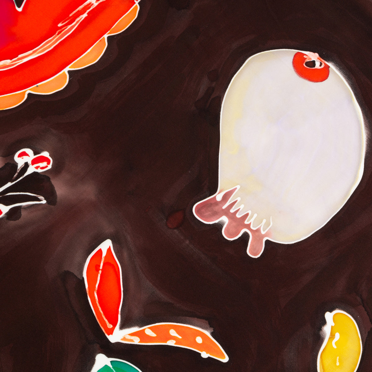 Hand-Painted Fruity Scarf