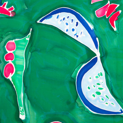 Hand-Painted Fruity Scarf