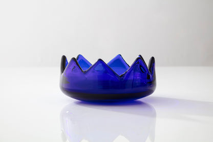 Circling Mountains Glass Ashtray in Blue