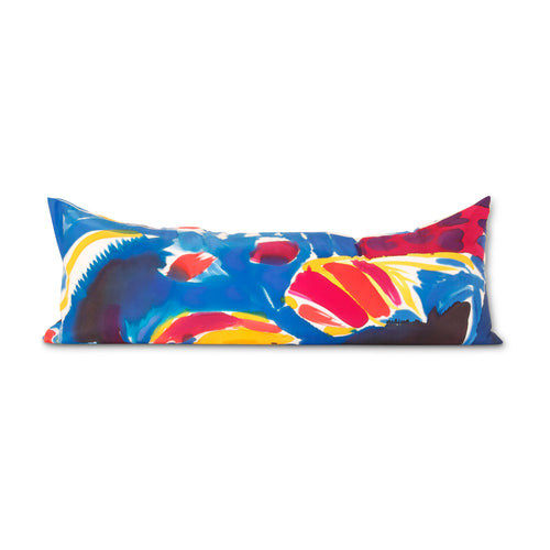 Hand-Painted Parrot Silk Charmeuse Snake Pillow