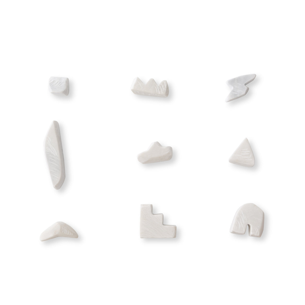 Unknown Everyday Village : Elemental Shapes In Statuario 1, Marble Sculpture