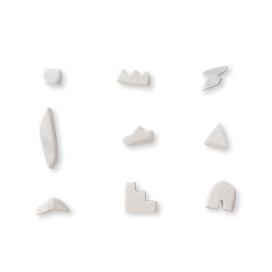 Unknown Everyday Village : Elemental Shapes In Statuario 1, Marble Sculpture