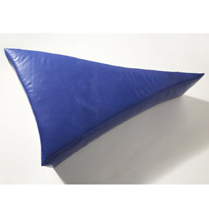 Royal Blue Leather Triangle Ottoman