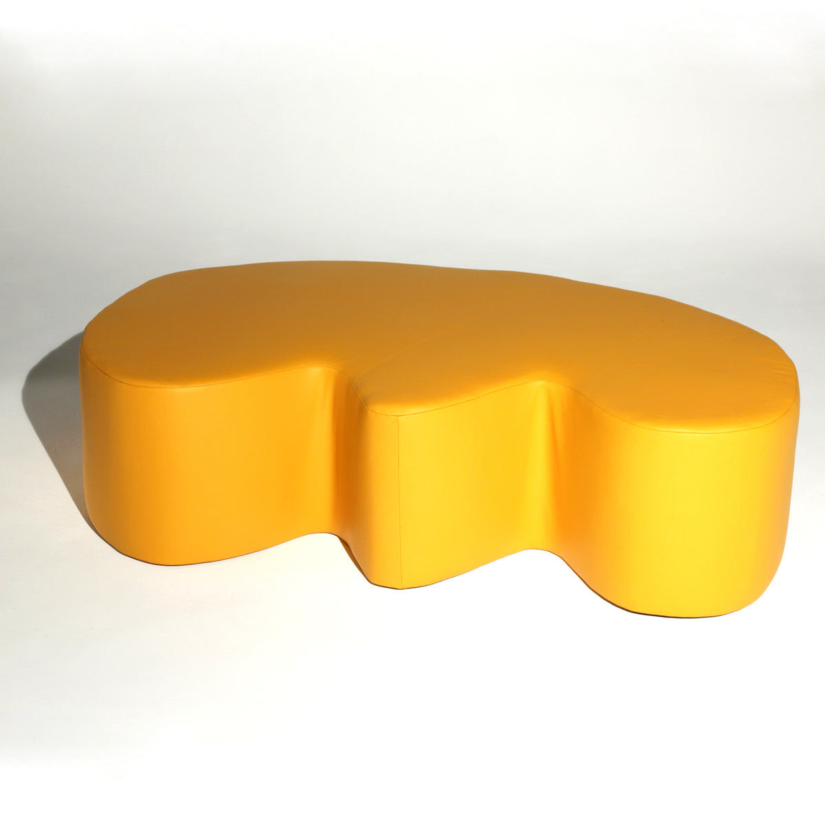 Yellow Leather ‘E’ Stuffed Bench – Fort Makers