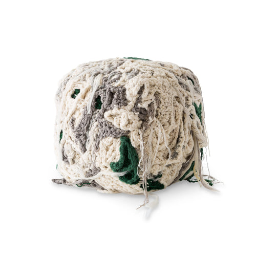 Further Form Sculptural Ottoman 2, Cream and Green