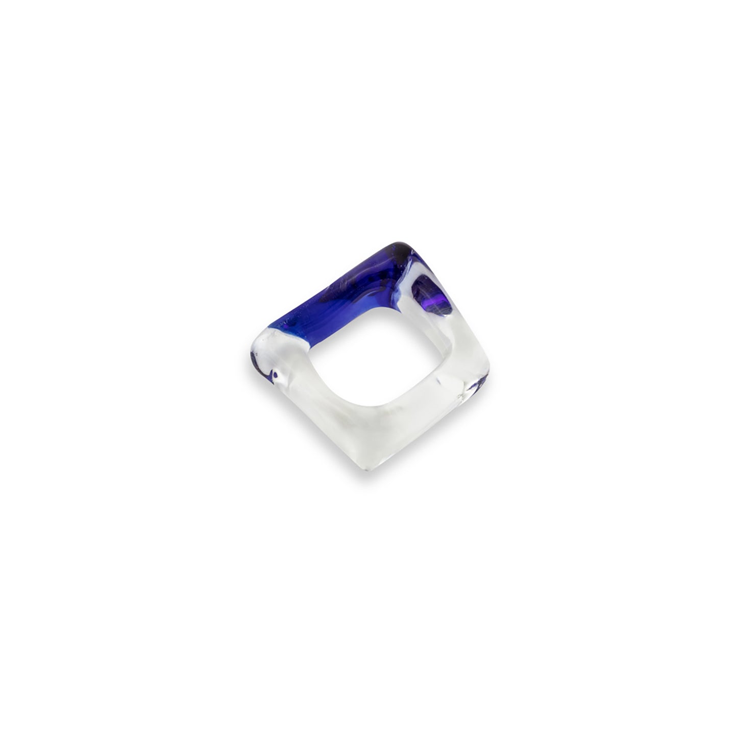 Square Clear and Cobalt Ring