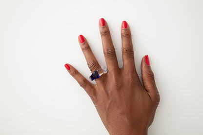 Watercolor Clear, Black, Cobalt Ring