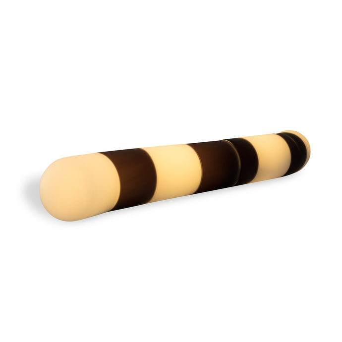 Black and White Worm Hand-blown Glass Inhabitants Light