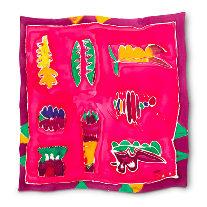 Hand-Painted Fruity Scarf