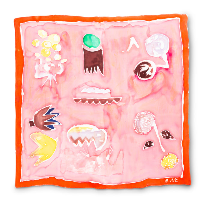 Hand-Painted Fruity Scarf