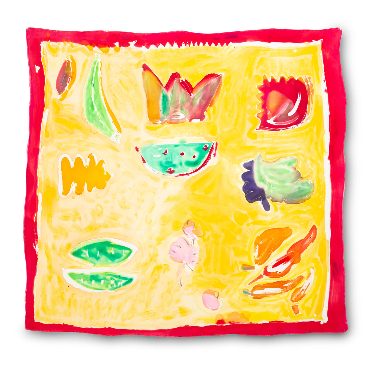 Hand-Painted Fruity Scarf