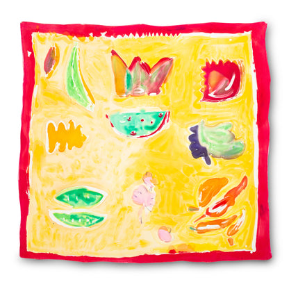 Hand-Painted Fruity Scarf