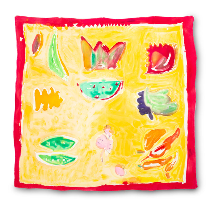 Hand-Painted Fruity Scarf