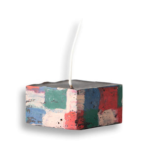 Square Blue Stack Candle by Crying Clover