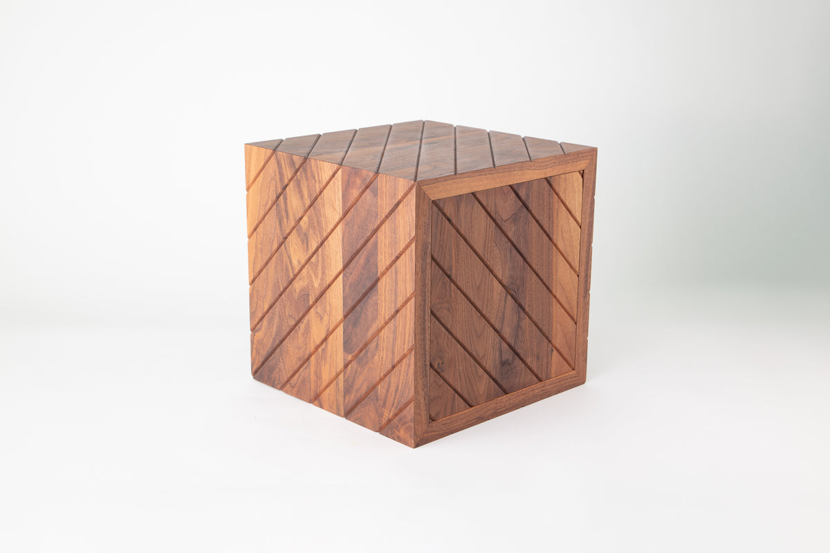 Walnut Diagonals Cube – Fort Makers