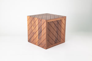 Walnut Diagonals Cube
