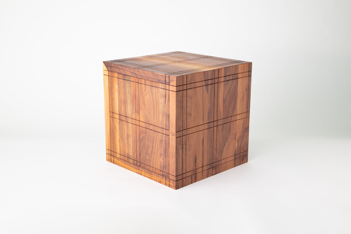 Walnut Quad Plaid Cube