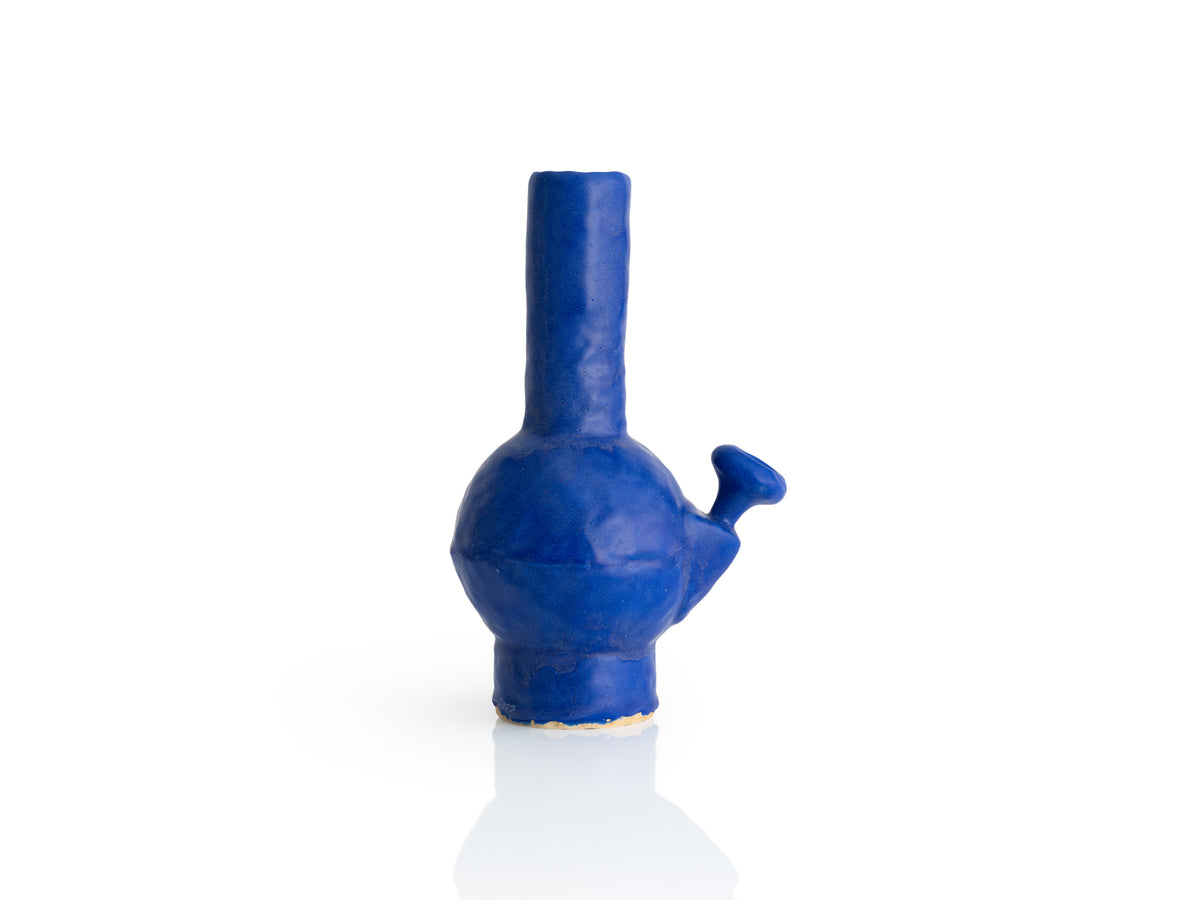 Bong-like Vase in Cobalt
