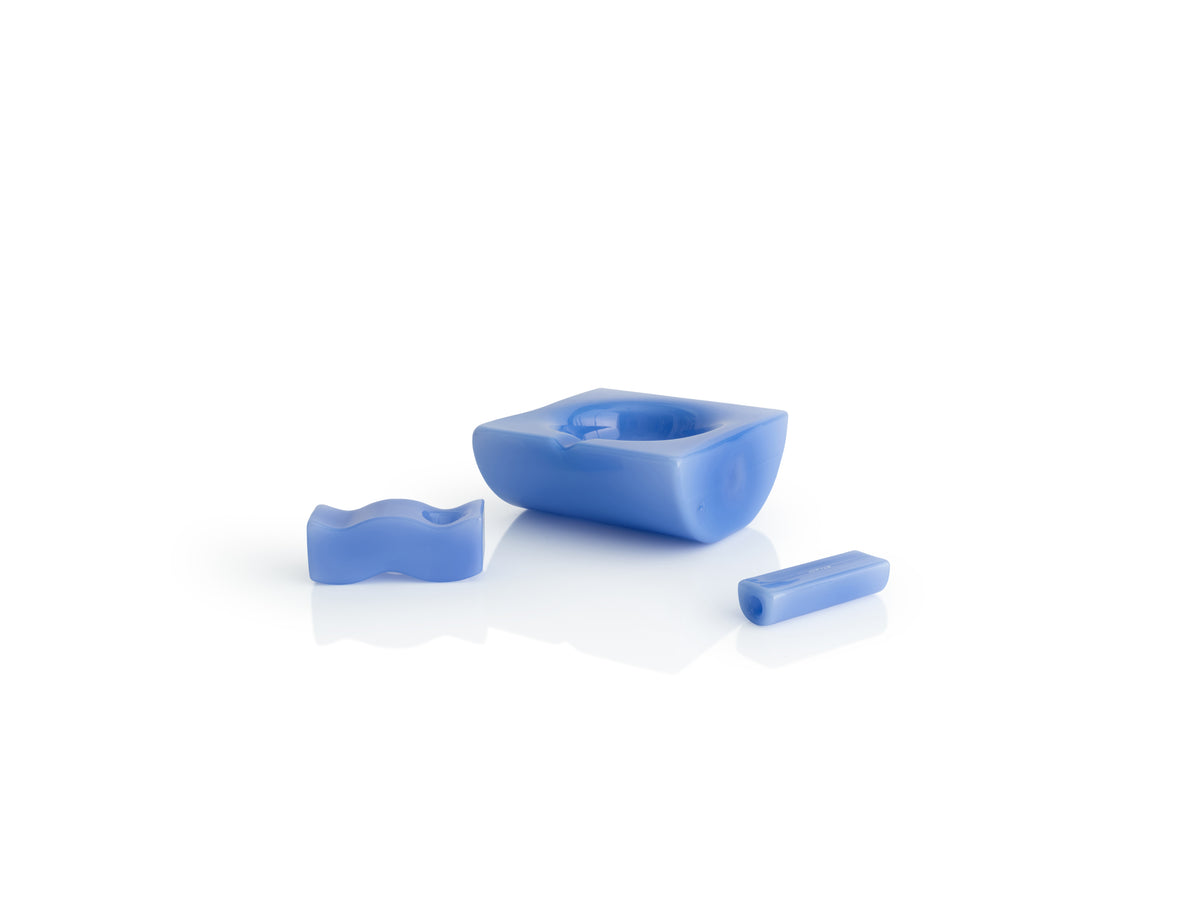 Half Circle Ashtray - Milky Blue