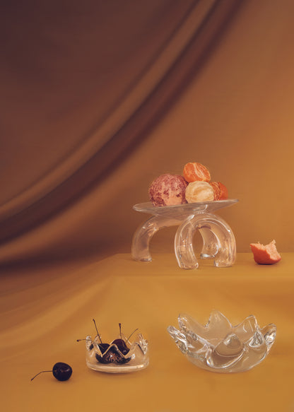 Double Arch Glass Pedestal