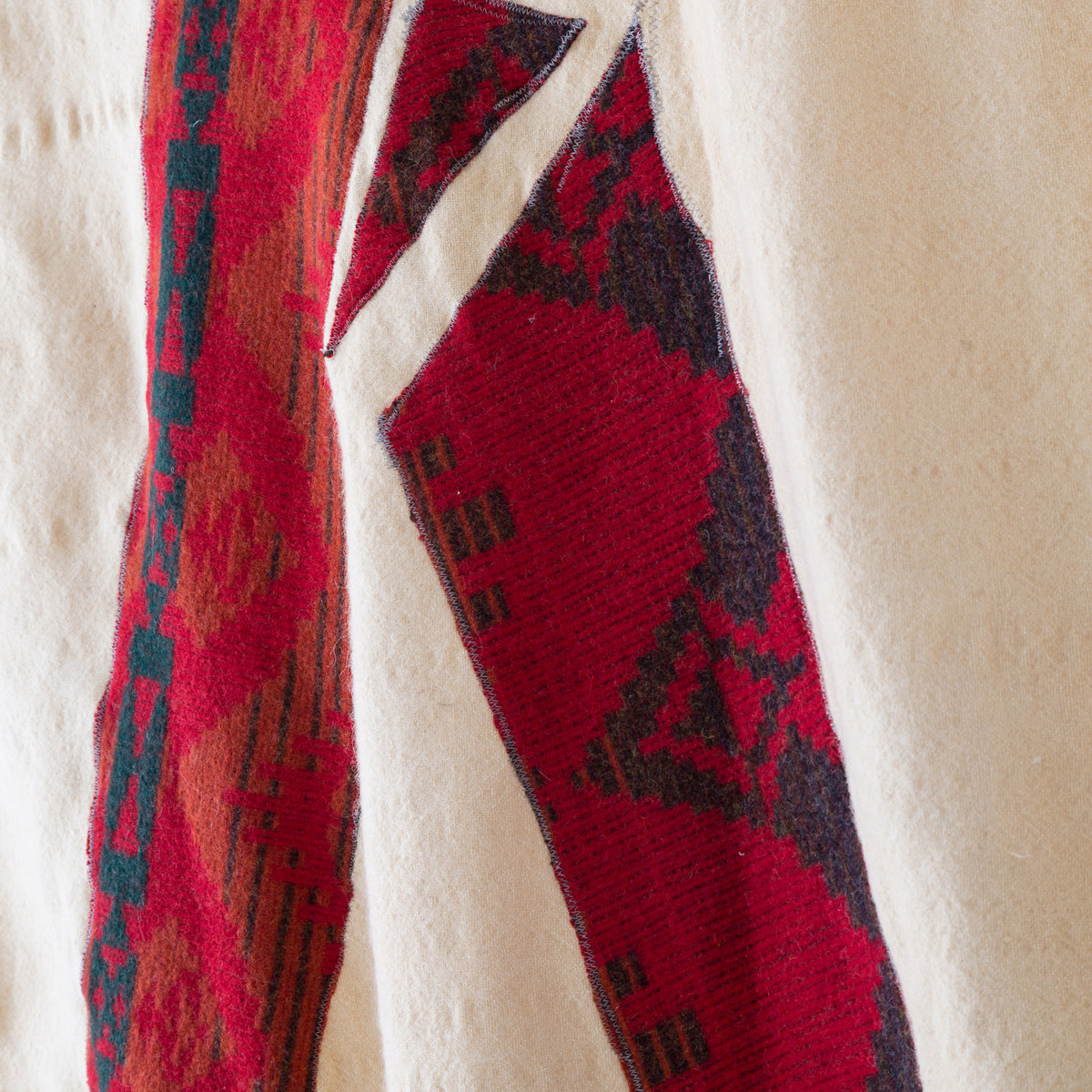 Quilt Painting Triangle 13 Wool Tapestry Textile Art