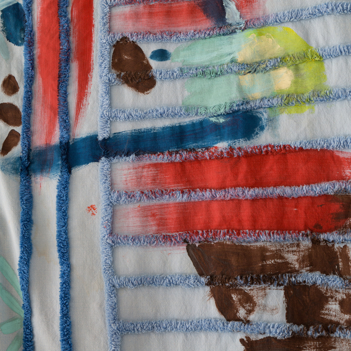 Quilt Painting 'Climb Flower Mountain' Tapestry Textile Art