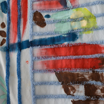 Quilt Painting 'Climb Flower Mountain' Tapestry Textile Art