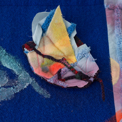 Quilt Painting 'Climb Flower Mountain' Tapestry Textile Art
