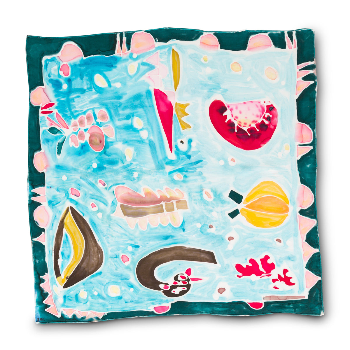 Hand-Painted Fruity Scarf
