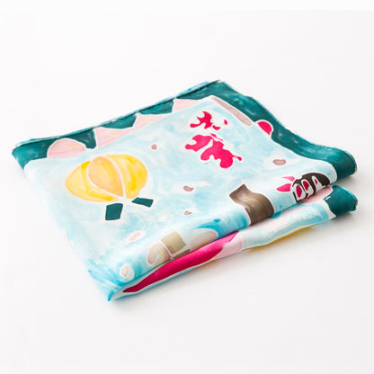 Hand-Painted Fruity Scarf
