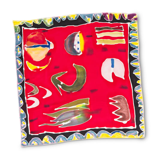 Hand-Painted Fruity Scarf