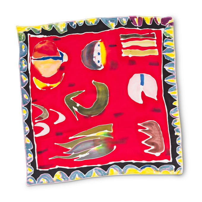 Hand-Painted Fruity Scarf