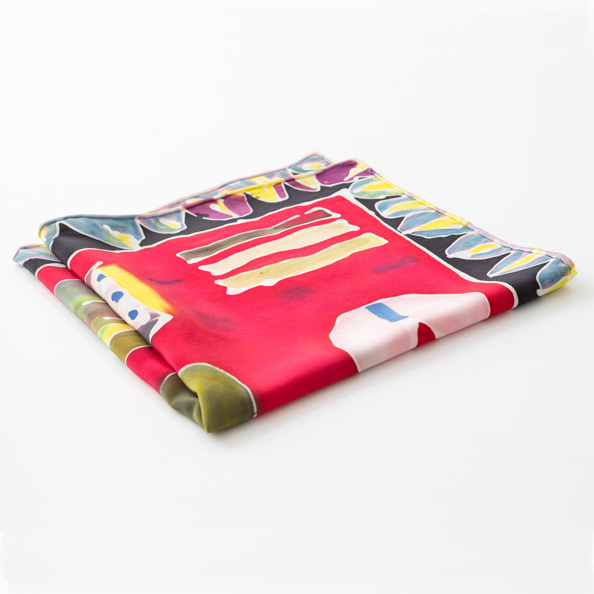 Hand-Painted Fruity Scarf