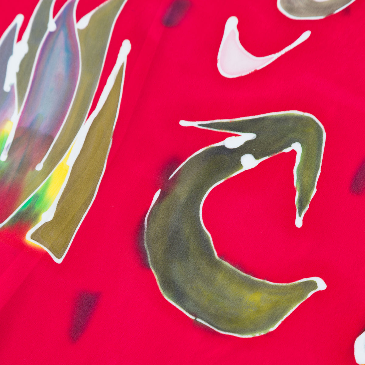 Hand-Painted Fruity Scarf