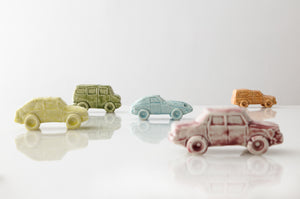 Beige Pickup Truck Miniature Porcelain Sculpture