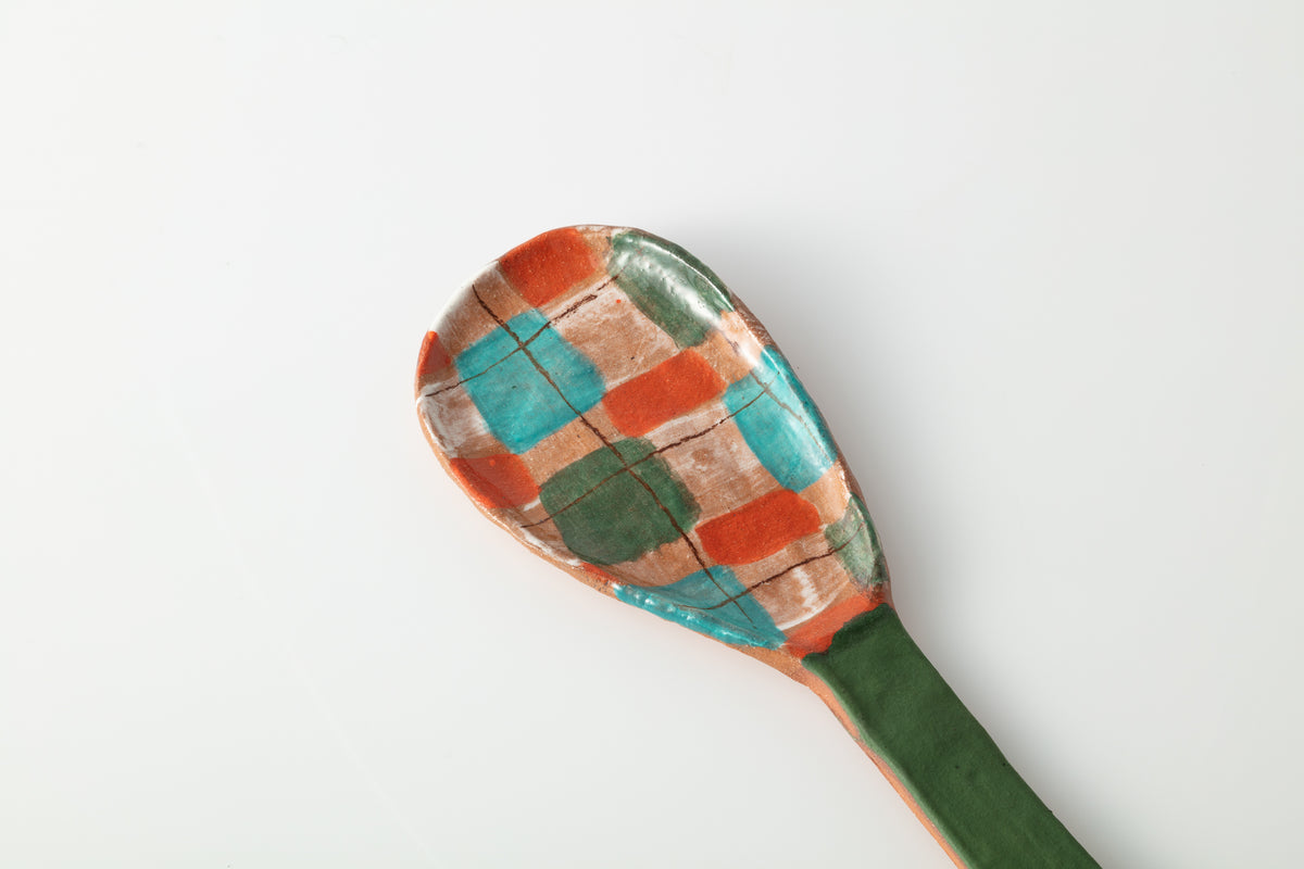 Night Walk Green Spoon / Cheese Plate