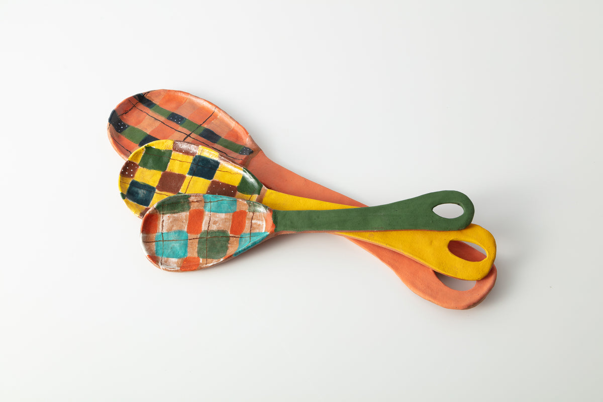 Night Walk Green Spoon / Cheese Plate