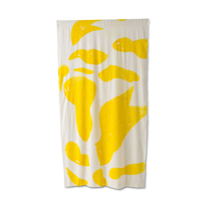 Silk Noil Single Hue Hand-Painted Amoeba Curtains Fabric Yardage, Yellow