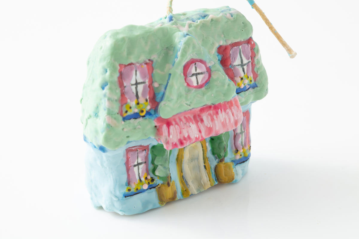Blue House Sculptural Candle