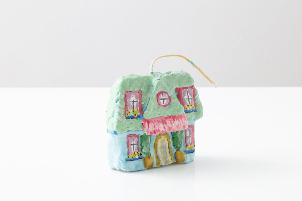 Blue House Sculptural Candle