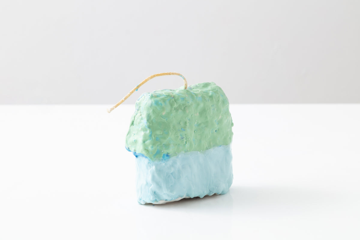 Blue House Sculptural Candle