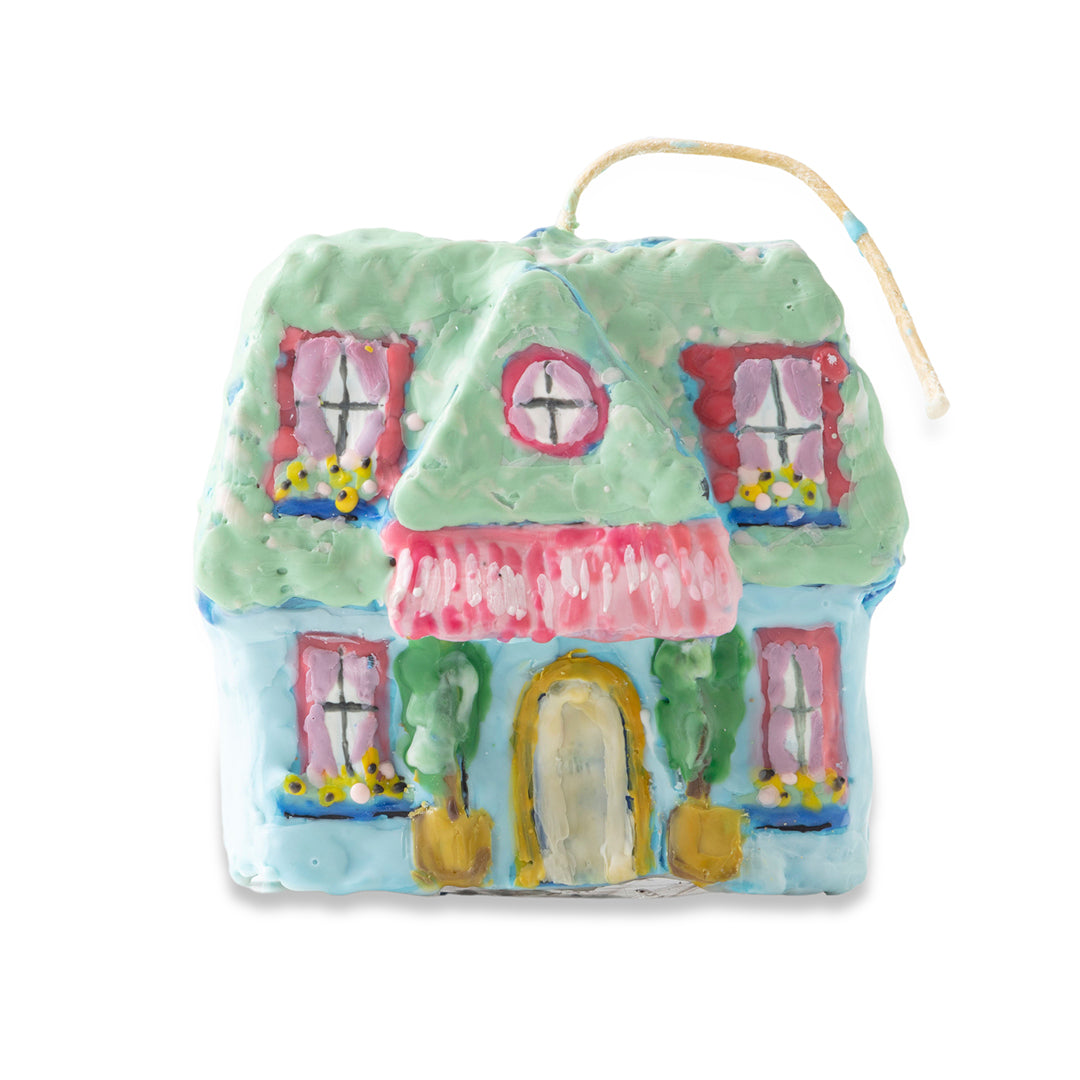 Blue House Sculptural Candle