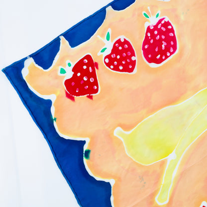 Hand-Painted Fruity Scarf