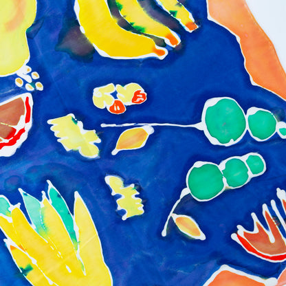 Hand-Painted Fruity Scarf